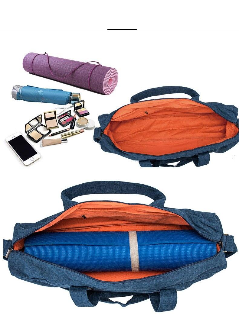 Canvas Yoga Mat Bag Fitness Gym Bags For Women Training Gymtas Sports Tas Shouder Pilates Yoga Mat Carrier Bag Solid XA24WA