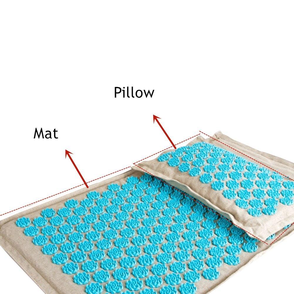 Organic Linen Acupressure Mat or Pillow or Set Yoga Meditation Mat Increase Blood Flow Neck & Back Pain Relief